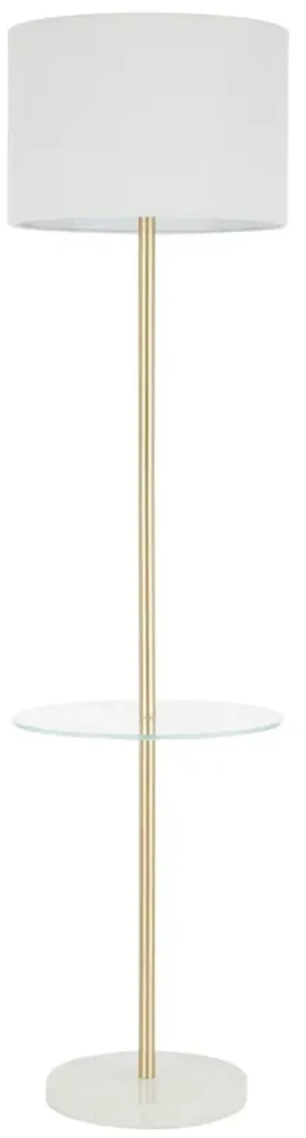 Chloe - Contemporary Shelf Floor Lamp - Clear / White
