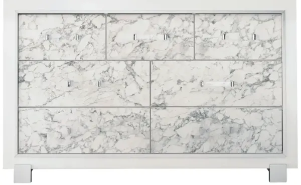 Skye - Marble Dresser - White