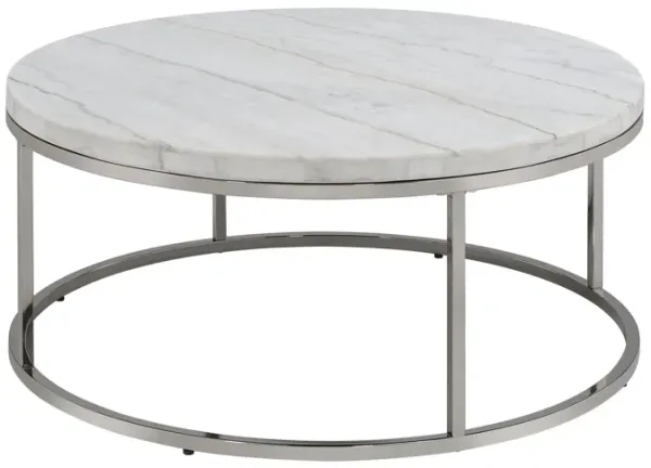 Zaidee - Mable Top Nickel Coffee Table - White