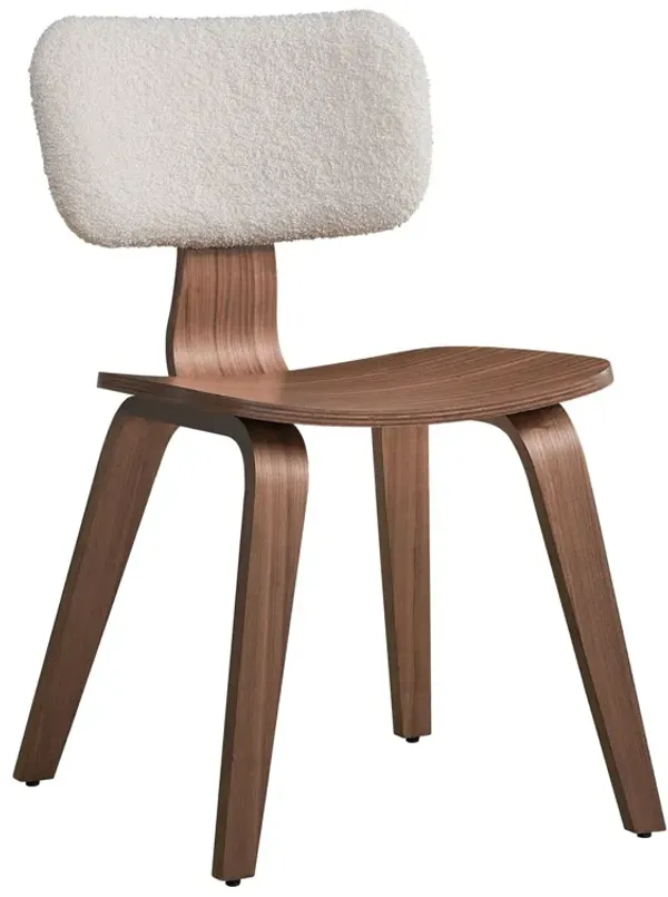 Casson - Boucle 7 Walnut Side Chair (Set of 2) - White / Walnut