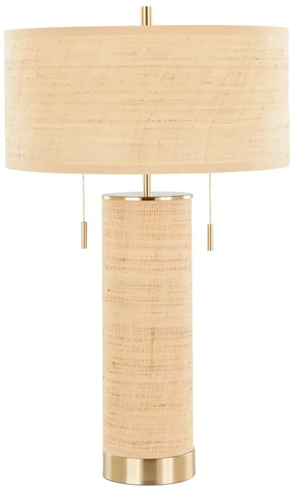 Cylinder - Rattan Contemporary Rattan Table Lamp