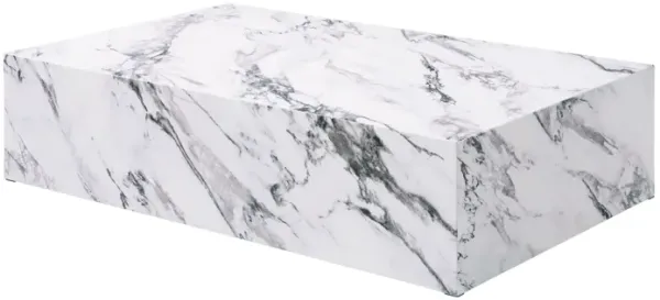 Fritzy - Engineered Stone Coffee Table - White Marble
