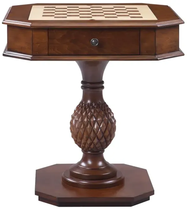 Bishop - Reversible Chess Checker Game Table With Game Tray (Chess Fingures Not Included) - Cherry
