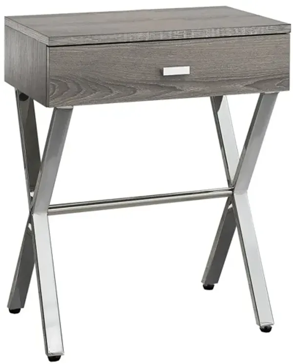 Accent Side X Table, Storage Drawer, Contemporary & Modern