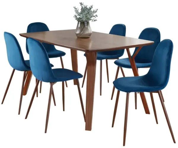 Folia Pebble - 7 Piece Dining Set Mid Century Modern