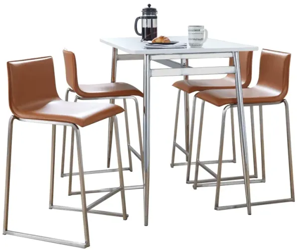 Marcel Mara - 5 Piece Dining Set Upholsted Contemporary Counter Height