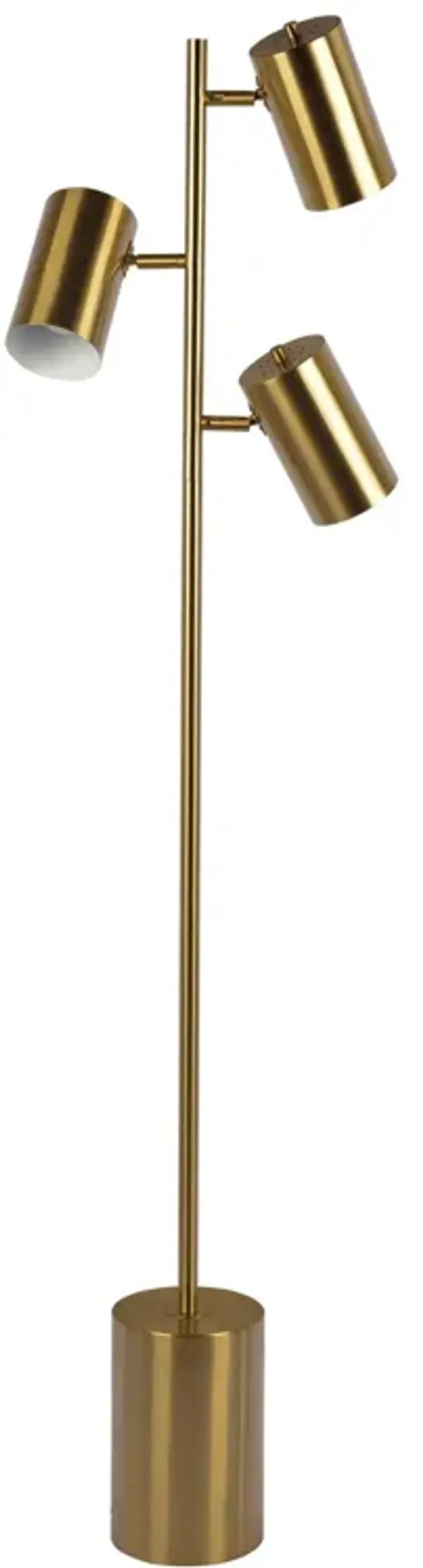 Harmony - Floor Lamp With Rotary Switch Triple Spots Block Base - Gold