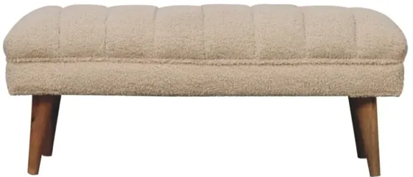 Boucle Puffer Bench - Beige