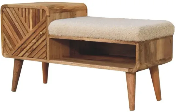 Boucle Carved Telephone Table - Oak