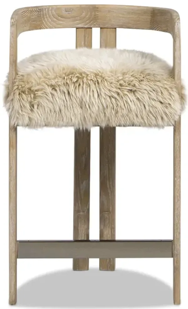 Millwick - Low Back Genuine Fur Counter Stool - Natural Blonde