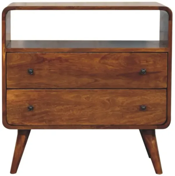 Curved Nordic Charm Console - Brown