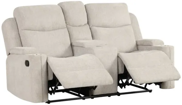 Galya - Motion Loveseat With Console - Light Gray