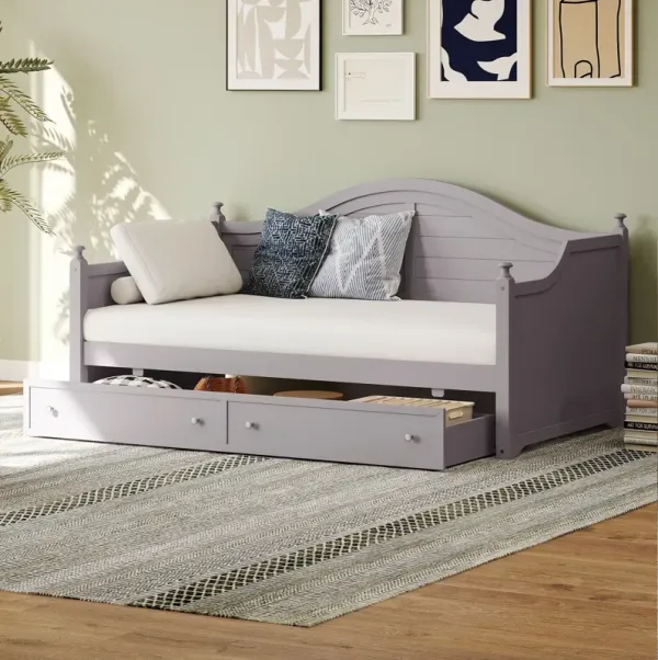 Daybed With 2 Storage Drawers, Sofa Bed With Handrail For Living Room Bedroom