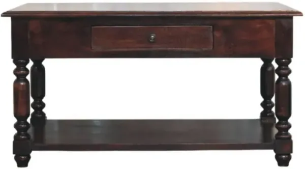 Turned Legs Drawer Table