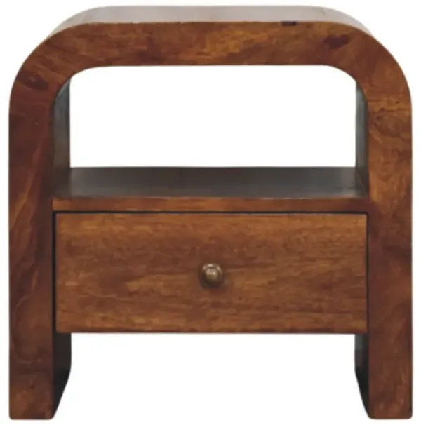 Darcy - Nightstand With Drawer And Open Shelf - Brown