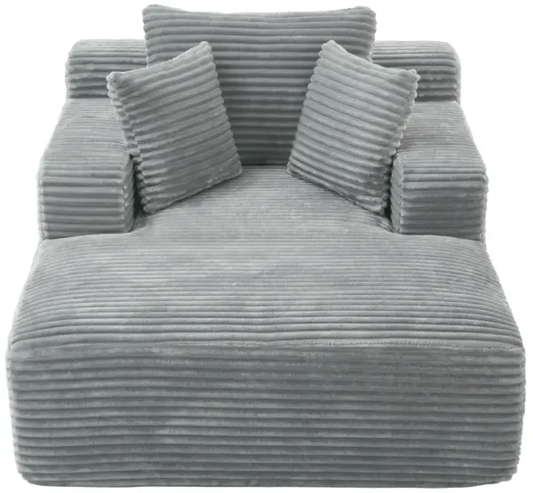 Modern Full Compressed Chaise Lounge Sofa Bed With Removable Pillows, Upholstered - Gray