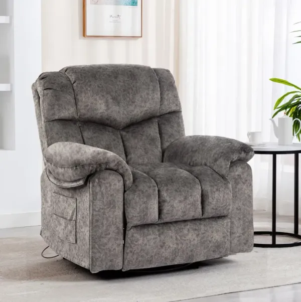 Swivel And Rocking Recliner Chair With Massage And Heating