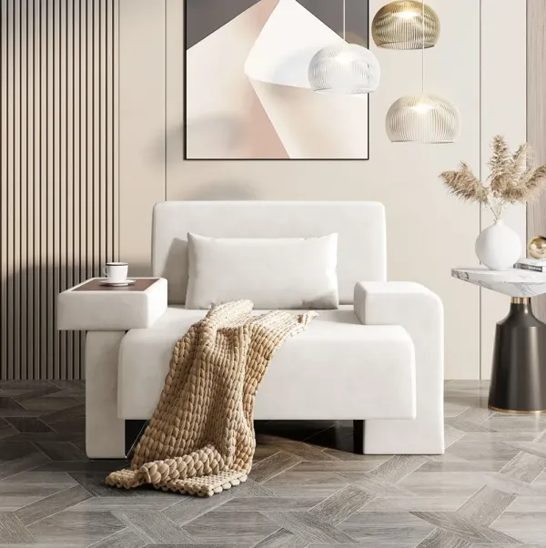 Modern Oversized Armchair With Soft Cushion For Living Room