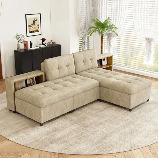 Versatile Modular Free-Combined Sofa With 2 Storage Racks