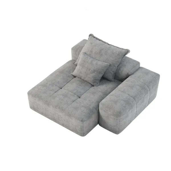 Modern Oversized Modular Sectional Sofa, Sparkling Chenille Fabric Soft Cushion Sofa With 2 Pillows
