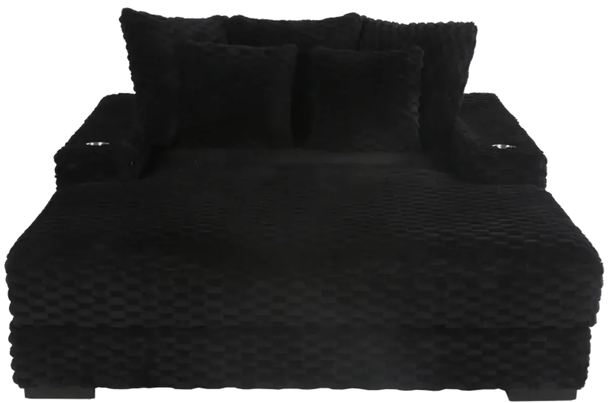 Oversized Chaise Lounge with Cup Holders & USB Charging Ports