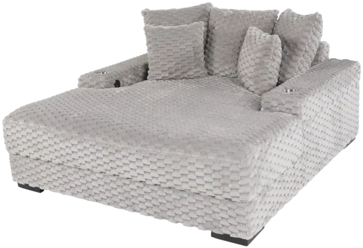 Oversized Chaise Lounge with Cup Holders & USB Charging Ports