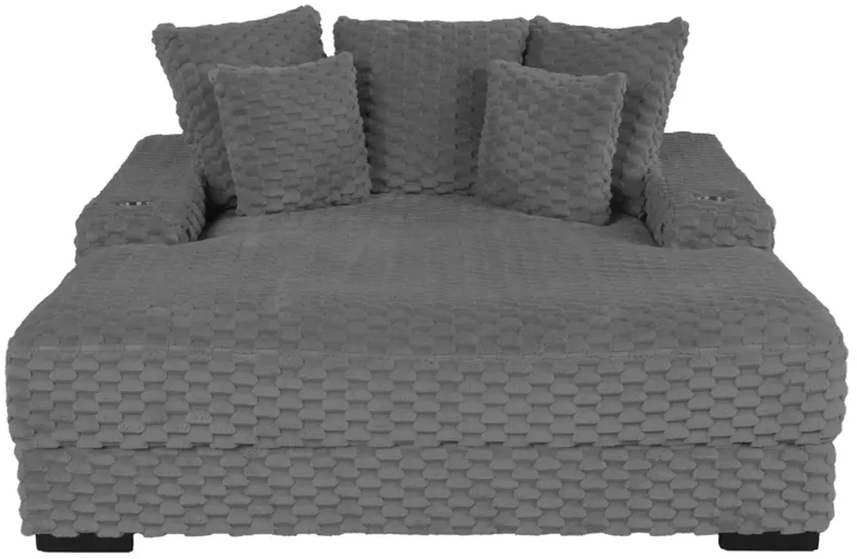 Oversized Chaise Lounge with Cup Holders & USB Charging Ports