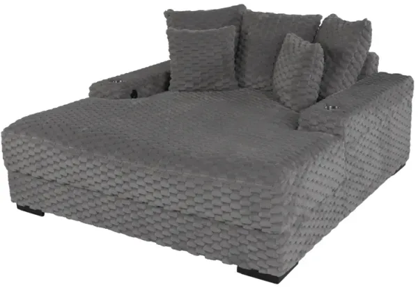 Oversized Chaise Lounge with Cup Holders & USB Charging Ports