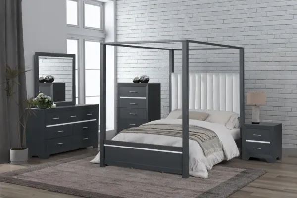 6 Piece Canopy Bedroom Set