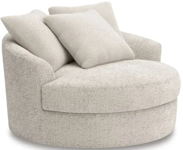 Cuddle Plush - Arctic - Oversized Swivel Accent Chair