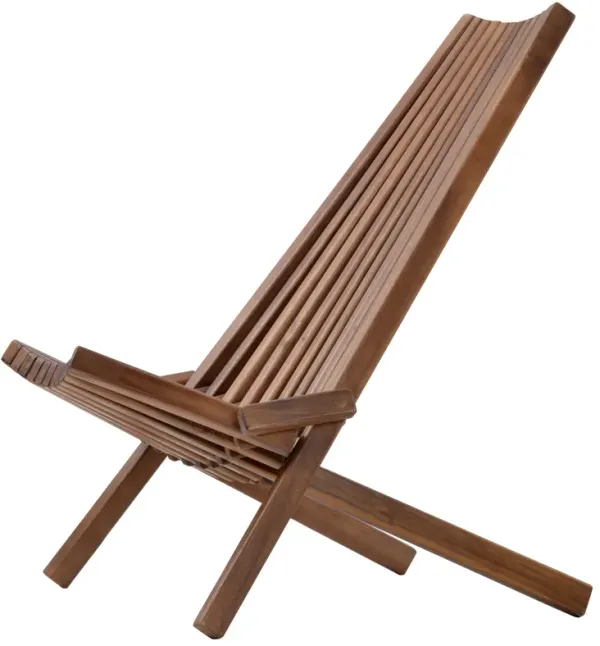 Folding Wood Chair, Portable Solid Wood Seating For Indoor Or Outdoor Use - Natural
