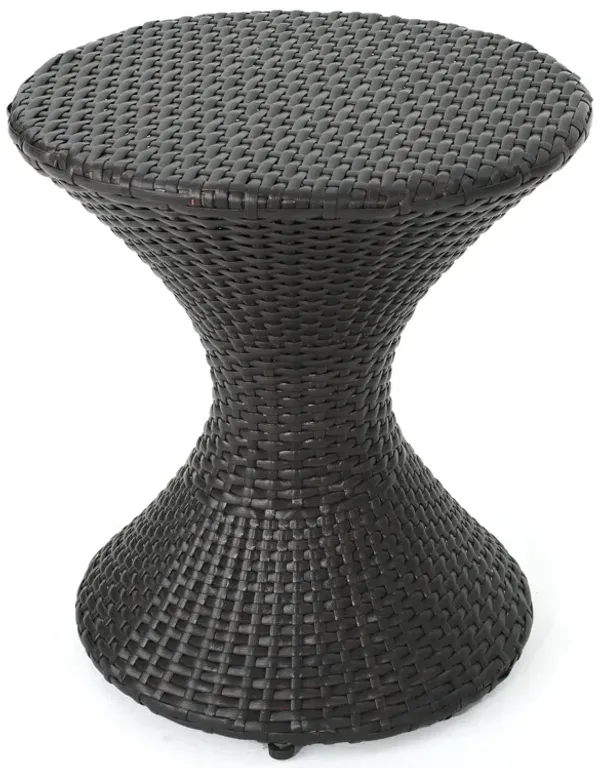 Highest Quality Wicker Hourglass Shaped Side Table - Brown Multi