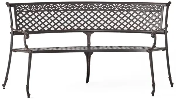 Sector - Bench With Curved Design And Diamond Cross Seat - Copper