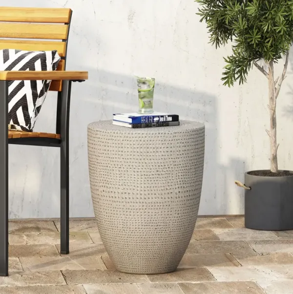 Outdoor Lightweight Concrete, Side Table - Natural
