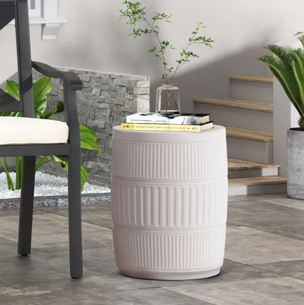 Outdoor Patio End Table - Antique White