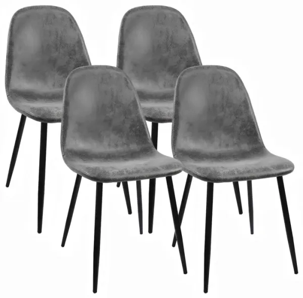 Modern Accent Dining Chairs Upholstered Seat, Metal Legs (Set of 4)