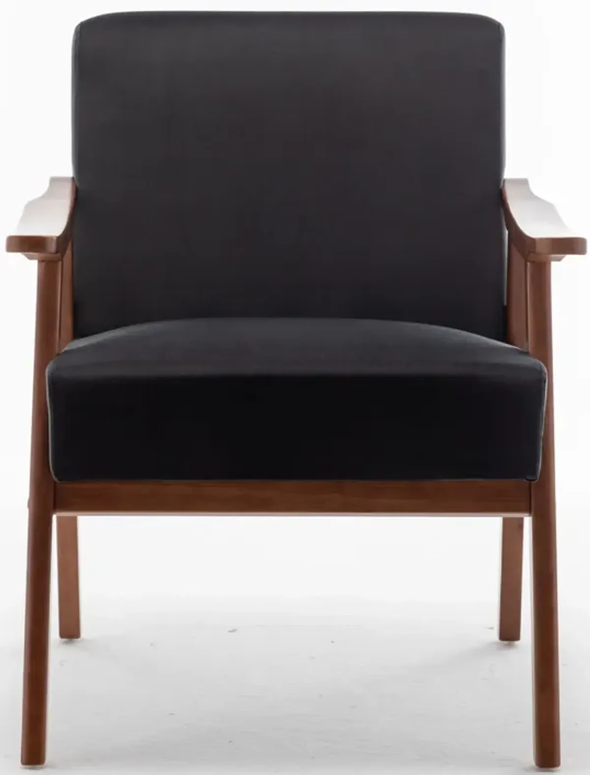 Mid Century Modern Accent Chair With Solid Wood Frame And Extra Thick Backrest