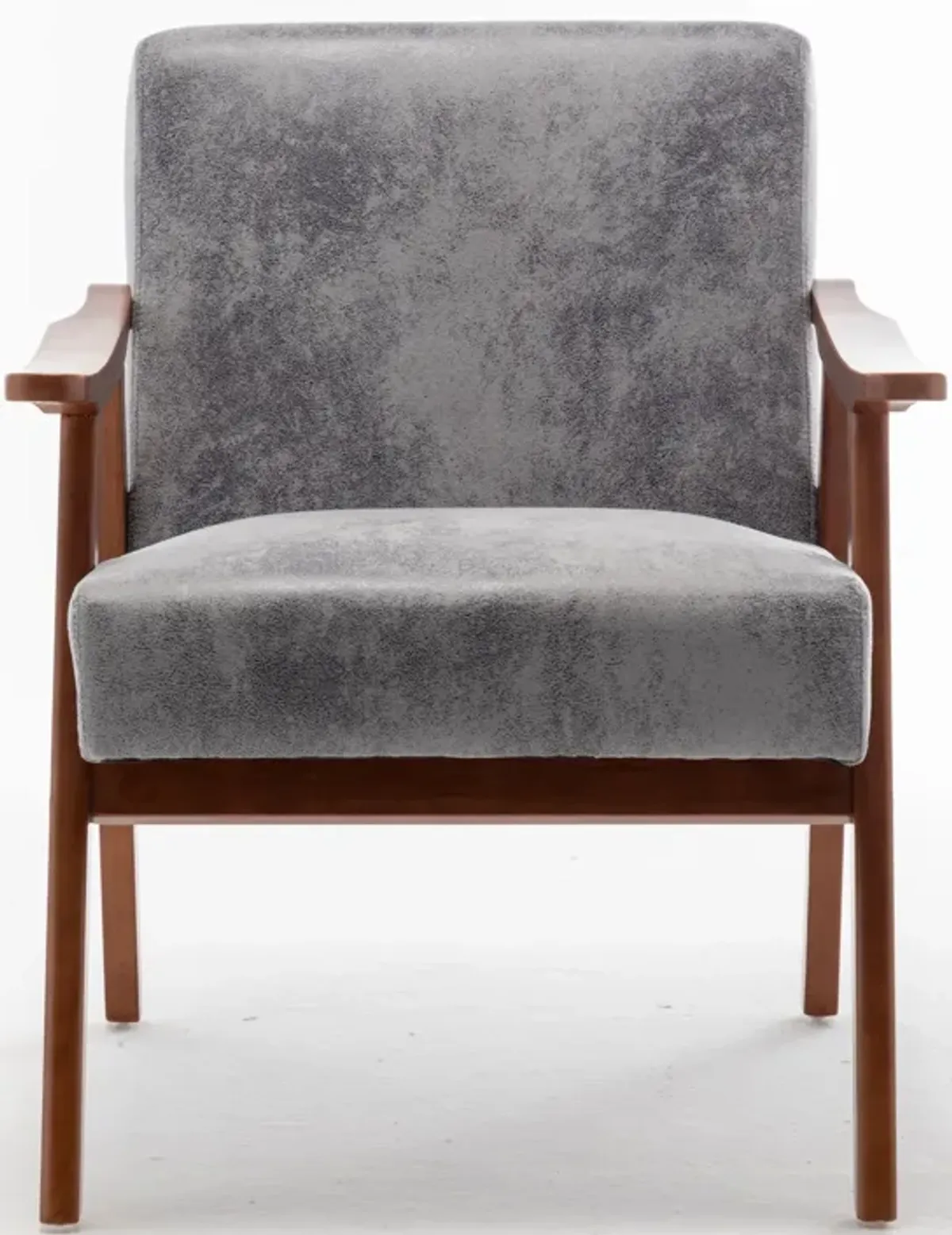 Mid Century Modern Accent Chair With Solid Wood Frame And Extra Thick Backrest