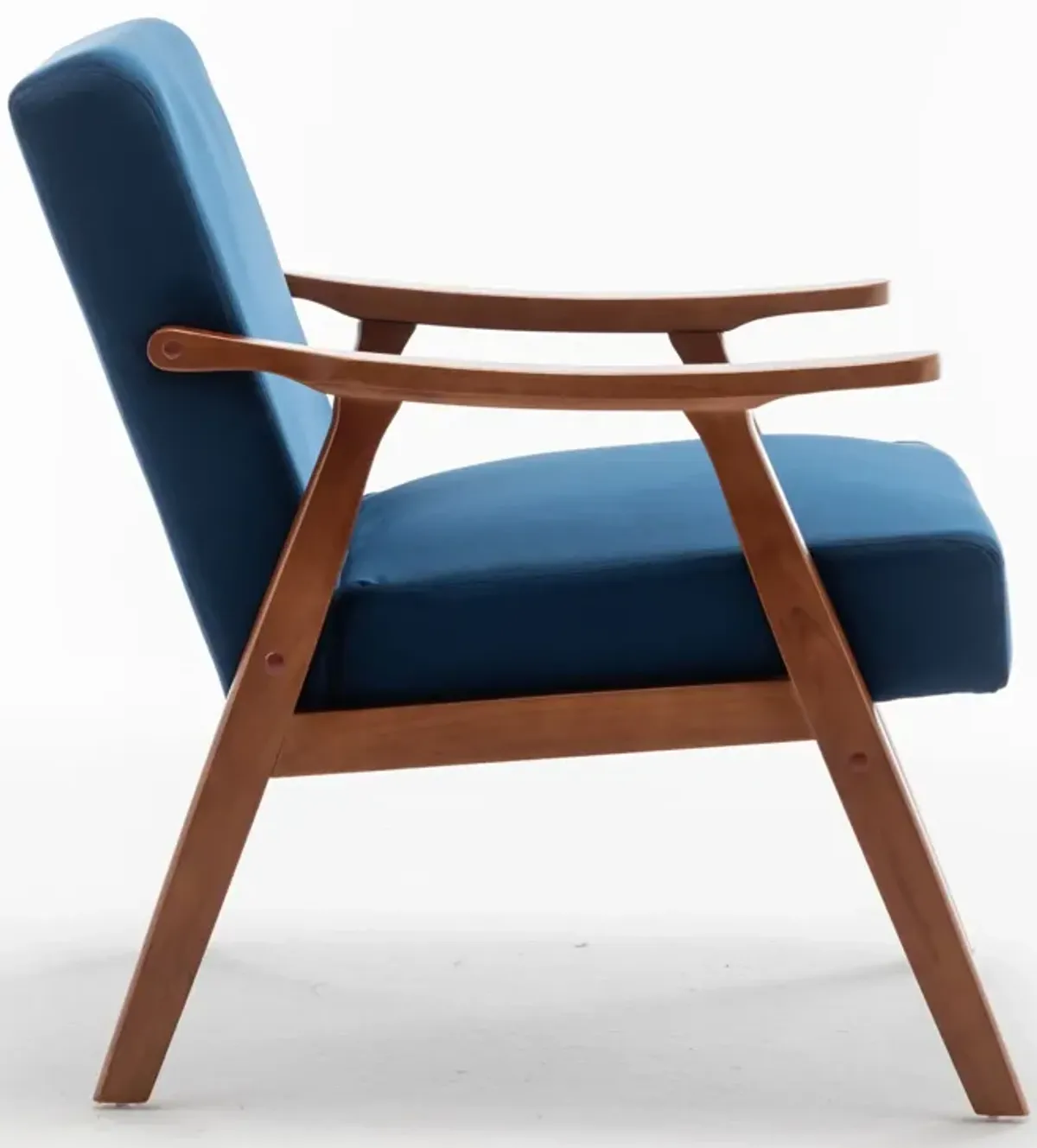 Mid Century Modern Accent Chair With Solid Wood Frame And Extra Thick Backrest
