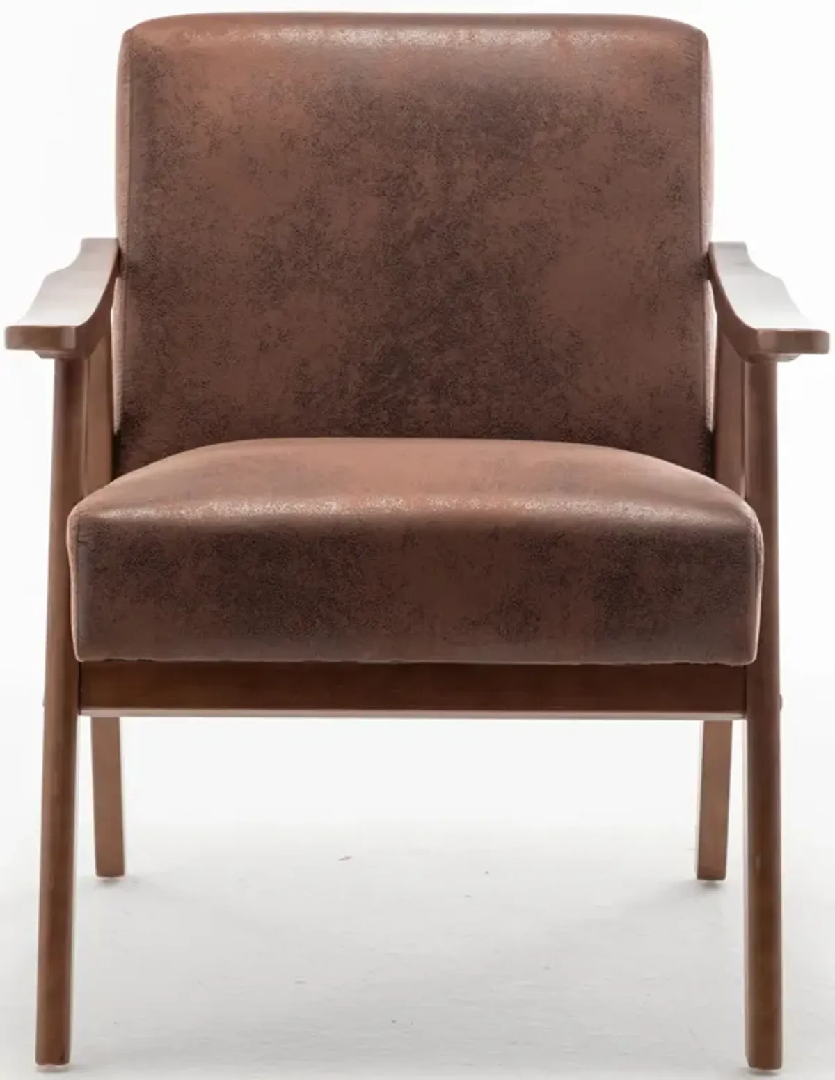 Mid Century Modern Accent Chair With Solid Wood Frame And Extra Thick Backrest