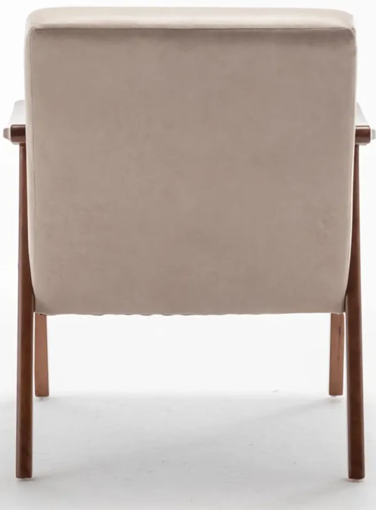Mid Century Modern Accent Chair With Solid Wood Frame And Extra Thick Backrest