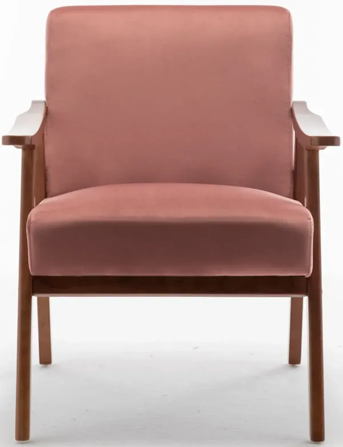 Mid Century Modern Accent Chair With Solid Wood Frame And Extra Thick Backrest