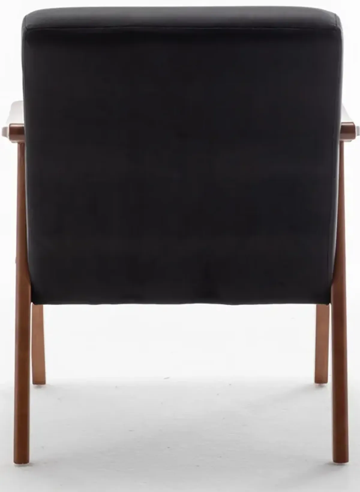 Mid Century Modern Accent Chair With Solid Wood Frame And Extra Thick Backrest