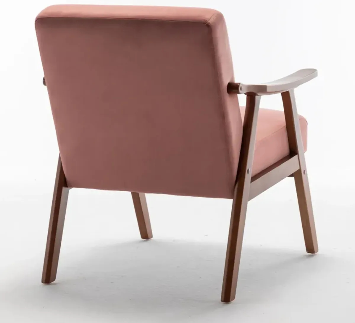 Mid Century Modern Accent Chair With Solid Wood Frame And Extra Thick Backrest