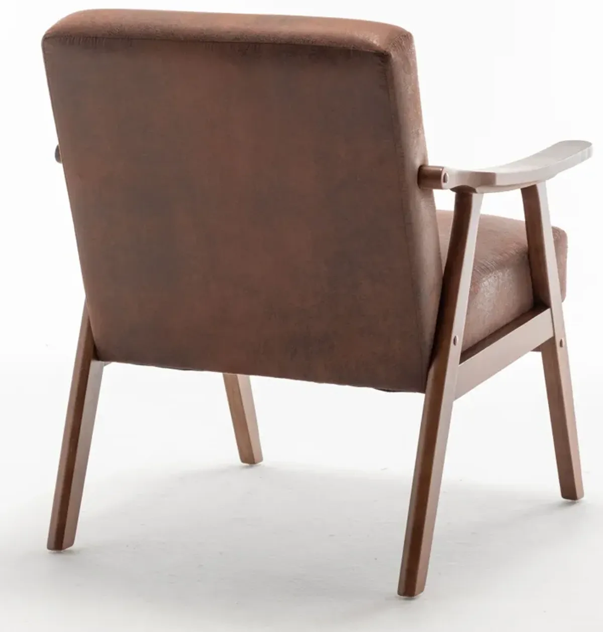 Mid Century Modern Accent Chair With Solid Wood Frame And Extra Thick Backrest