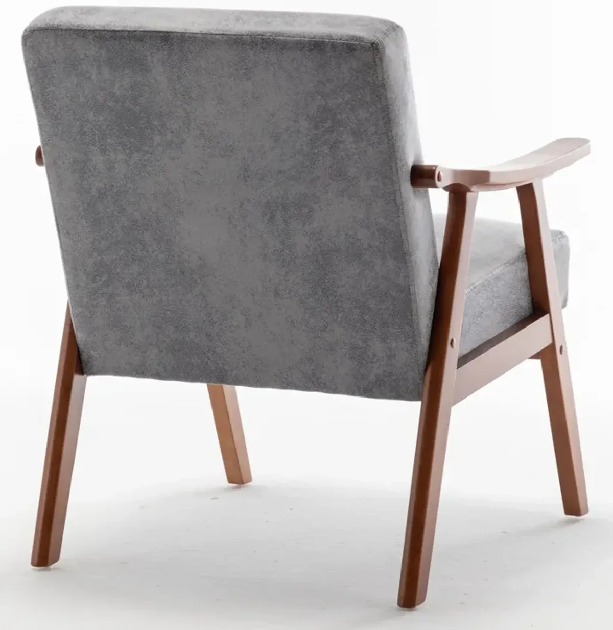Mid Century Modern Accent Chair With Solid Wood Frame And Extra Thick Backrest