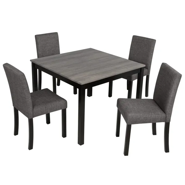 Modern Dining Table Set With Upholstered Chairs For Dining Room