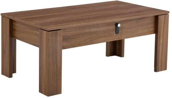 Multi Functional Coffee Table With Password Lock, Suitable For Storing Firearms And Wine - Walnut