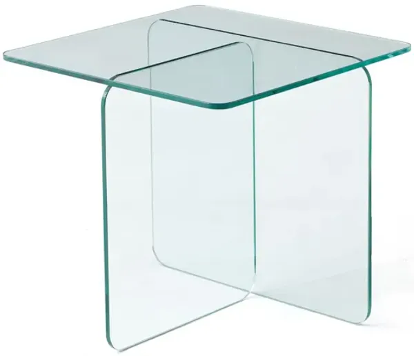 Modern Transparent Tempered Glass Sidetable