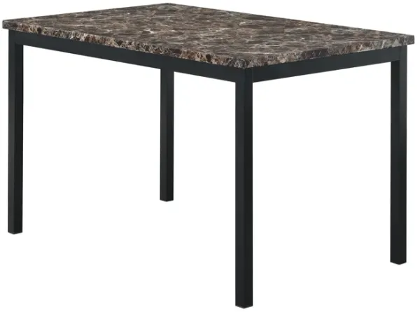Faux Marble Top With Metal Frame Dinette Table - Black